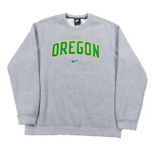 Oregon Duck x Nike Center Swoosh Sweatshirt, Mens XL, Light Grey Fleece Crewneck - Picture 1 of 7
