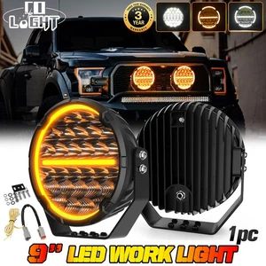1PC 9" 650W Round LED Driving Work Light Fog Lamp Dual DRL Truck Offroad UTV 4WD - Picture 1 of 11