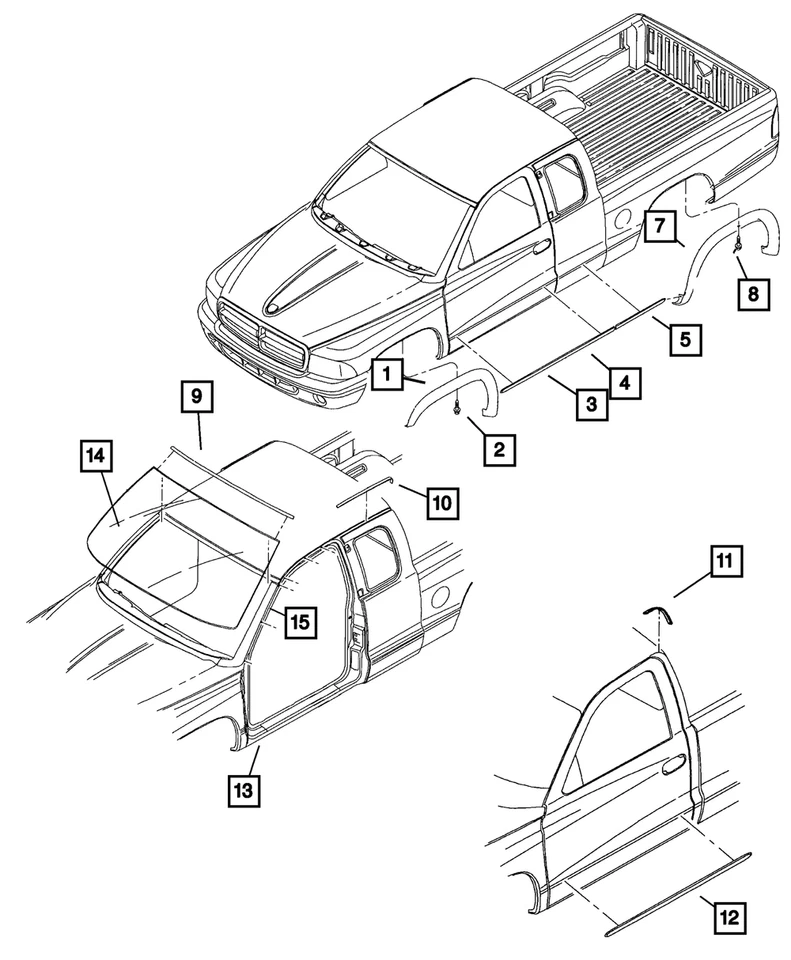 Moldura de parabrisas Mopar original izquierda 55255733AE Foto 1 de 1