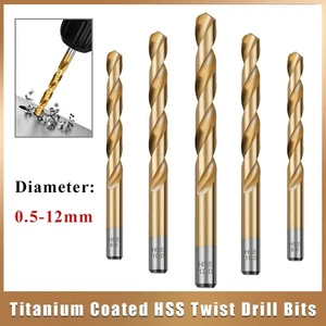 Titanium Coated HSS Twist Drill Bits for Wood Metal Plastic 0.5mm-12mm Diameter - Picture 1 of 94
