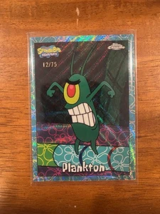 2025 Topps Chrome SpongeBob Plankton FlowerCloudfractor /75 MINT 🔥🔥 - Bild 1 von 7