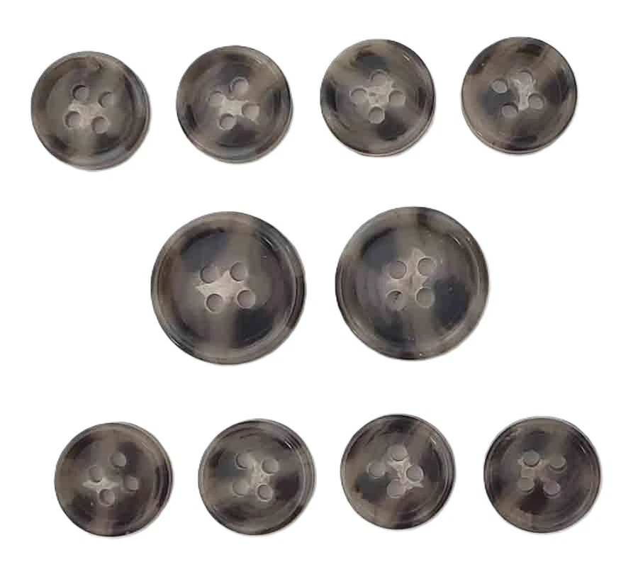 Vintage Brooks Brothers Genuine Horn Suit Buttons Gray White T4X Men's - Image 1 of 1