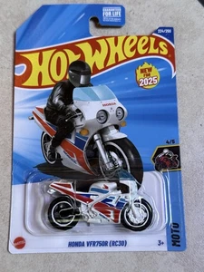 Hot Wheels New Case M 2025 Honda VFR750R (RC30) White Long Card - Picture 1 of 1