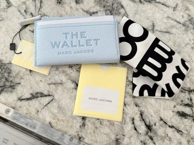 Новый с Ярлыками Marc Jacobs кожаный верхний молнии мульти бумажник облако синий - Изображение 1 из 3