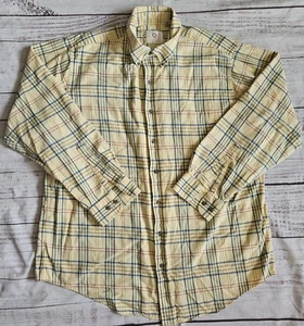 Vtg Viyella Wool Cotton Blend Yellow Plaid Long Sleeve Shirt Mens XL Button Up - Picture 1 of 6