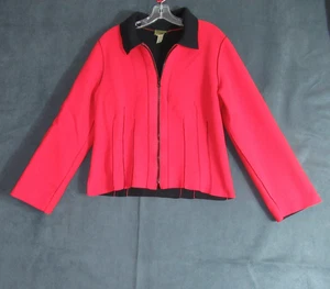 Vintage Maralyce Ferree Jacket Women Medium Red Black Reversible Ribbed Designer - Picture 1 of 7