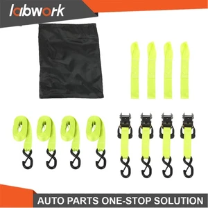 Labwork 4 Pack Ratchet Tie Down Straps 1.6" x 15' Break Strength 5208lbs Green - Picture 1 of 20