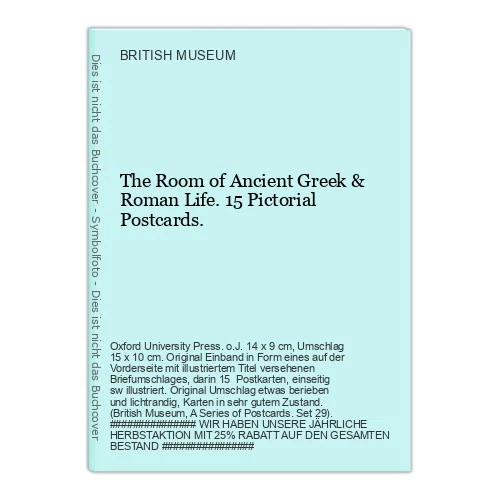 The Room of Ancient Greek & Roman Life. 15 Pictor British Museum (Ed.): - Image 1 of 1