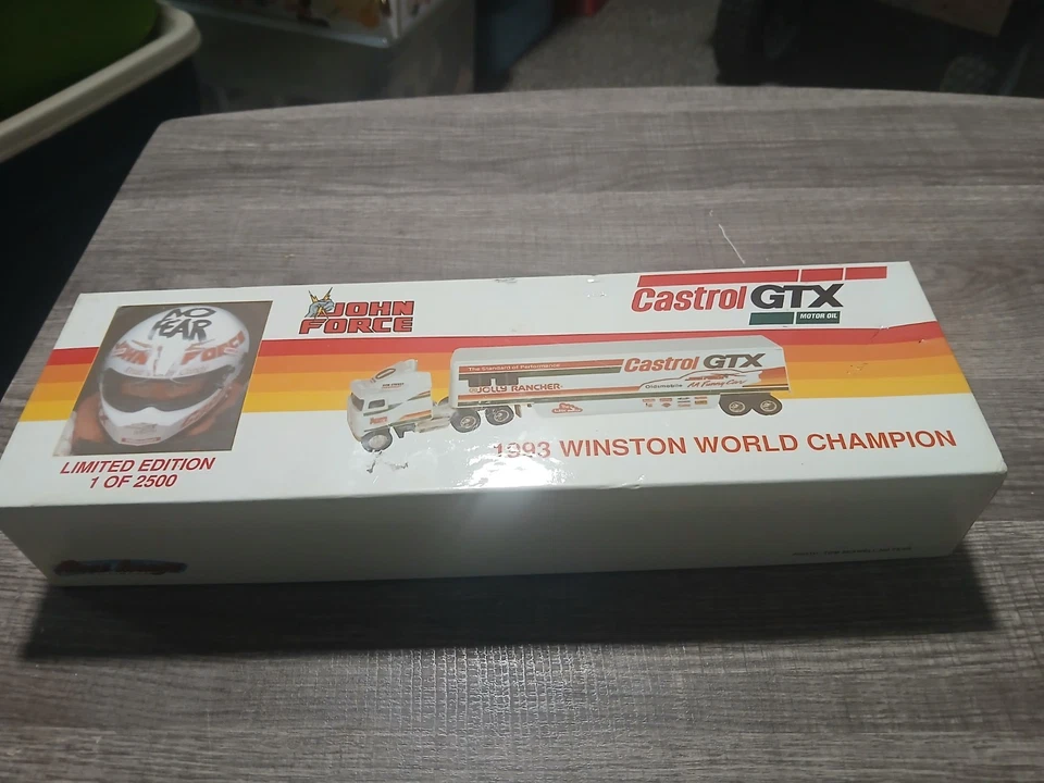 RARE NHRA 1/64 ERTL JOHN FORCE 1993 CASTROL HAULER COA - Image 1 of 4