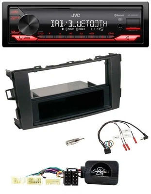 JVC Bluetooth USB DAB Lenkrad Autoradio für Toyota Auris 2007-2011 schwarz - Bild 1 von 4