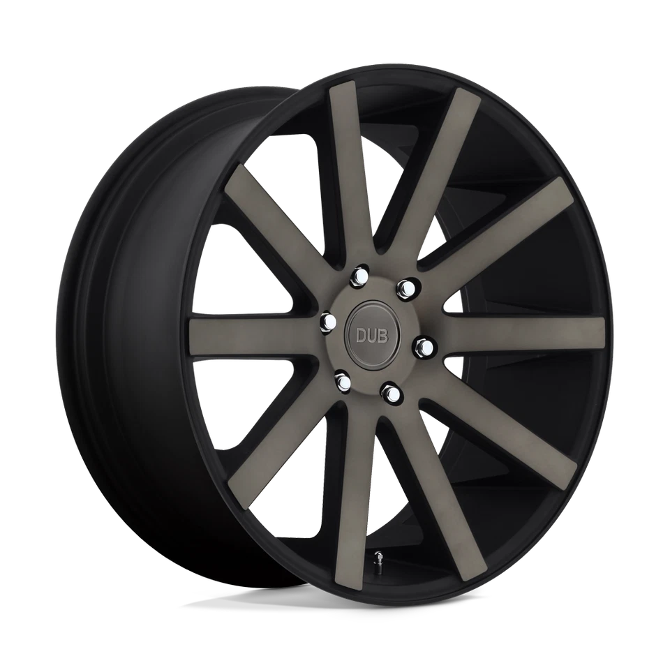 22x9 DUB S121 SHOT CALLA MATTE BLACK DOUBLE DARK TINT Wheel 5x4.5 (38mm) - Image 1 of 4