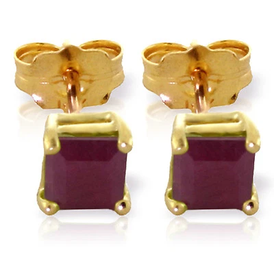 0.8 CTW 14K Solid Gold Love's Many Voices Ruby Earrings - Image 1 of 3
