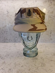 1999 produzierte US Navy Three-Color Desert Camo Patrol Cap Größe MEDIUM - Bild 1 von 6