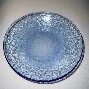 Fire and Light Recycled Glass Dipping Dish BLUE 5”Round - Picture 1 of 9