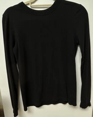 Camiseta Top Central Park West NY Negra Manga Larga 100% Algodón Talla Mediana Foto 1 de 4