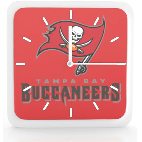 NFL Tampa Bay Buccaneers Home Office Room Decor Wall Desk Clock Magnet 6"x6" Cover