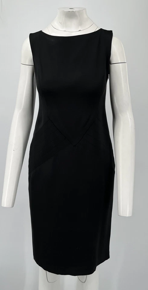 Vestido Vaina Ralph Lauren Etiqueta Negra Sin Mangas En Capas-Detalle Hasta la Rodilla Talla 4 Foto 1 de 4