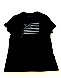 Under Armour Damen Flag T-Shirt, schwarz, neu mit Etikett - Bild 1 von 1