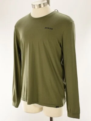 PRANA Mens Rye Green EVERDAY GRAPHIC Crew Neck Long Sleeve T Shirt MEDIUM NWT - Image 1 of 3