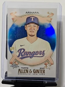 2021 Topps Chrome Allen & Ginter Kohei Arihara RC Blue Refractor /150 Rangers - Picture 1 of 6