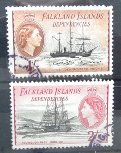 Falkland Island Dependencies 1954 Ships 1s and 2s Used - Picture 1 of 1