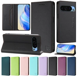 Custodia telefono pelle portafoglio pellicola magnetica per Google Pixel 9 Pro XL 8A 7 6A 5 - Foto 1 di 120