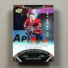 2022-23 JURAJ SLAFKOVSKY RC #78/99 Exquisite Moments (NHL Debut) Gold SP Rookie