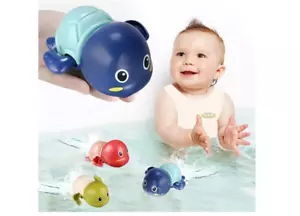 Floating Turtle Bath Toys Toddler Bathtub Toy Newborn Babies Water Fun Pool 3 Pc - Picture 1 of 8