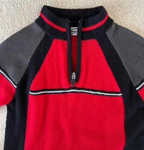Boys Black, Grey & Red Ski Sweater By Obermeyer Sz Preschool Large - Picture 1 of 4