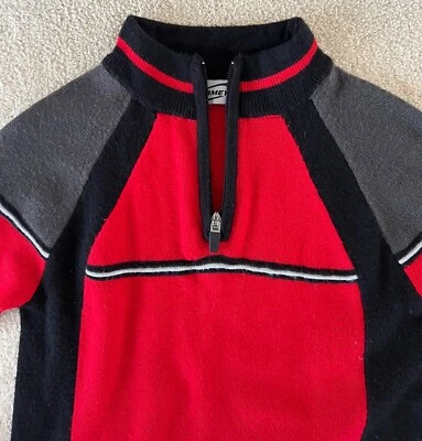 Suéter de esquí negro, gris y rojo para niños de Obermeyer talla preescolar grande Foto 1 de 4