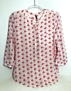 Blusa túnica manga 3/4 blanca NYDJ talla S pliegues traseros transparentes - Imagen 1 de 8
