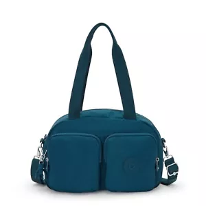 Kipling COOL DEFEA mittlere Schultertasche - Cosmic Smaragd UVP £98 - Bild 1 von 6