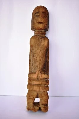Antigua muñeca primitiva de madera Putali hecha a mano arte popular estatua estatuilla "75 Foto 1 de 4