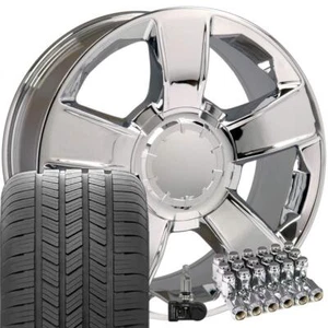 5651 Chrome 20 in 6x5.5 Rims Goodyear Tires SET Fit Chevy GMC Cadillac - Picture 1 of 5