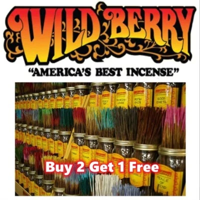 Wildberry Incense 11" Stick  70+ Flavors 20's / Pack BUY Two GET One Free - Image 1 of 3