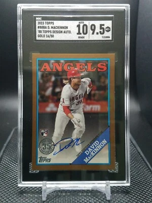 2023 Topps Series 1 David MacKinnon AUTO 1988 Gold /50 Angels ... SGC 9.5 - Image 1 of 2