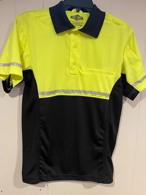 Tru-Spec Men's Short Sleeve Bike Polo, Hi-Vis Yellow, XSmall - Image 1 of 4