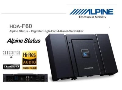 Alpine HDA-F60 4-Kanal Verstärker Status High-Resolution 600 Watt RMS - Bild 1 von 4