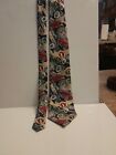 Tommy Hilfiger 100%  Italian Silk Tie. Vintage Car Colors  : red,blue, Gold