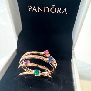 PANDORA Ring Size 56 58 Stacking Rose Gold Boxed
