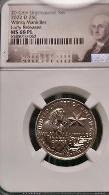 2022 D Wilma Mankiller 25c MS68 PL  American Women Quarter - Image 1 of 4