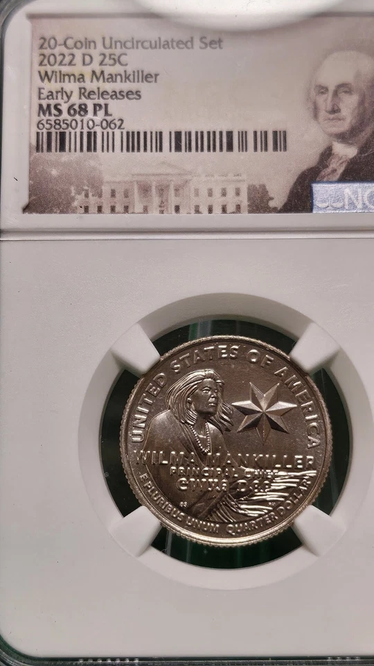2022 D Wilma Mankiller 25c MS68 PL  American Women Quarter - Image 1 of 4