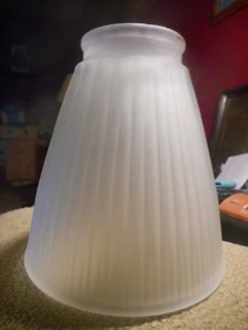Glass Light Globes Tulip Fluted Frosted Lamp Shade Ribbed Side Surface Vintage  - Picture 1 of 10