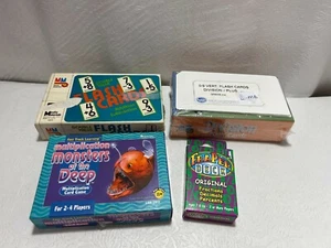 Lot (4) Flash Cards Addition Subtraction Multiplication Division Fractions Math - Imagen 1 de 6