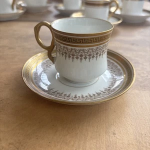 Antique L. Bernardaud BER70 Limoges France Demitasse Cup Saucer Set Gold D & Co - Picture 1 of 4