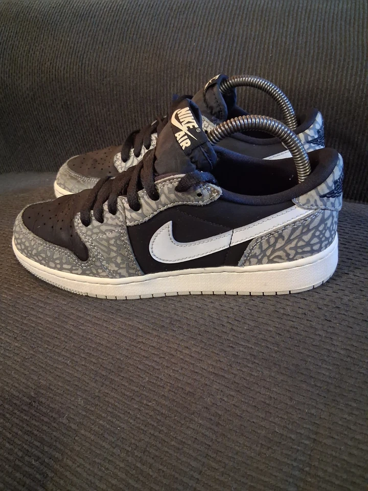 Nike Zapatos Mujer 8 Jóvenes 6.5Y Air Jordan 1 Retro OG Negro Cemento Gris Elefante Foto 1 de 4