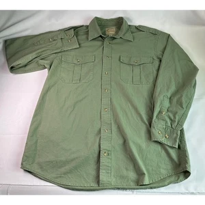 Cabela's Safari Series Long Sleeve Button Shirt Mens LT Tall Olive Green Utility - Picture 1 of 8