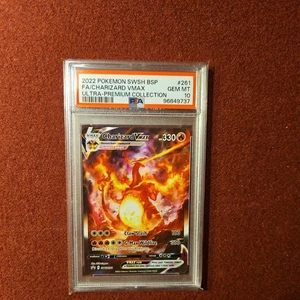 2022 POKEMON SWSH BLACK STAR PROMO #261 FULL ART/CHARIZARD VMAX PSA 10  - Picture 1 of 2