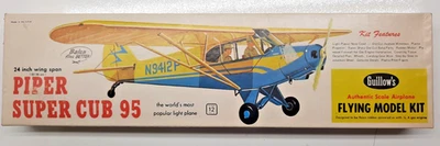 24" Piper Super Cub 95 Die Cut Balsa Wood Flying Model Airplane Guillow's 303 - Image 1 of 4