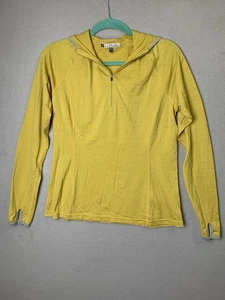 Sudadera con Capucha IBEX Mujer Talla Grande Amarilla 100% Lana Merino Elastizada Hecha en EE. UU. LEER - Imagen 1 de 10
